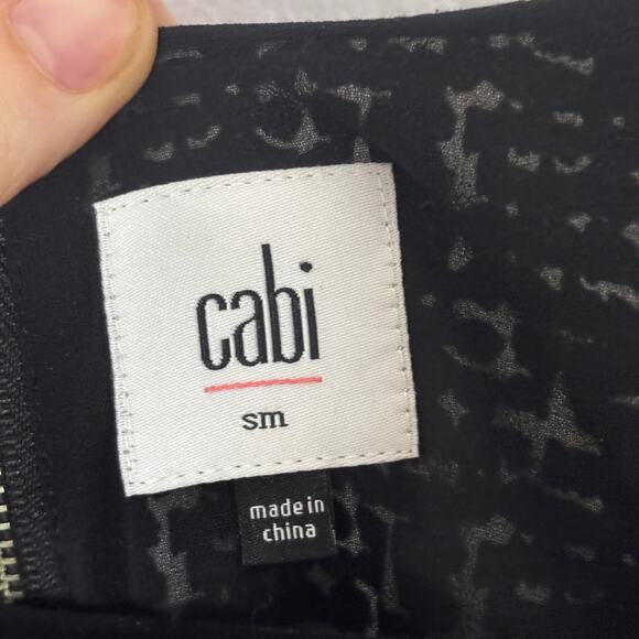 CAbi Women's Black and White Houndstooth Detailed Flowy Tank Top Size Small - Picture 2 of 12